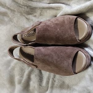 Cordani Brown Suede Wedges
